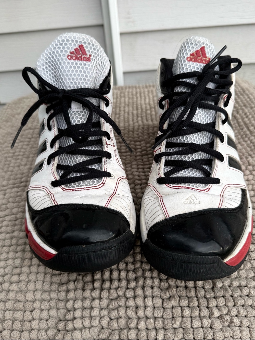 🔱Adidas VINTAGE Floater 08 White Red Black Basketball Shoes